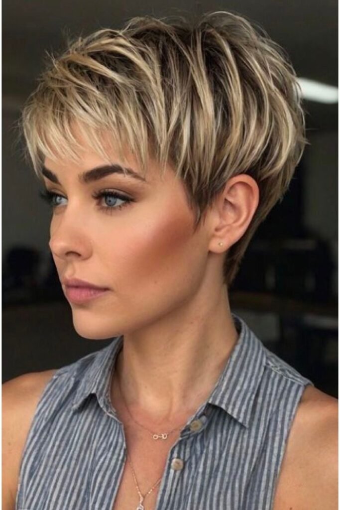 Ash Blonde Piecey Textured Pixie