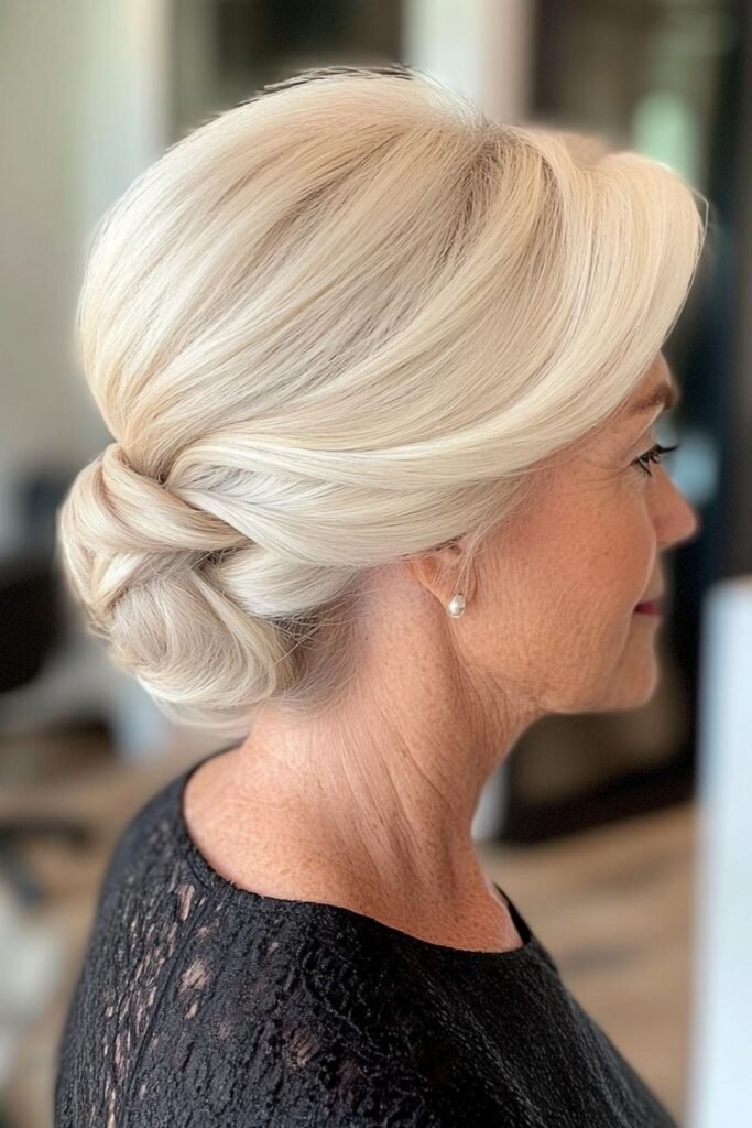 Asymmetric Low Twist Bun with Voluminous Crown