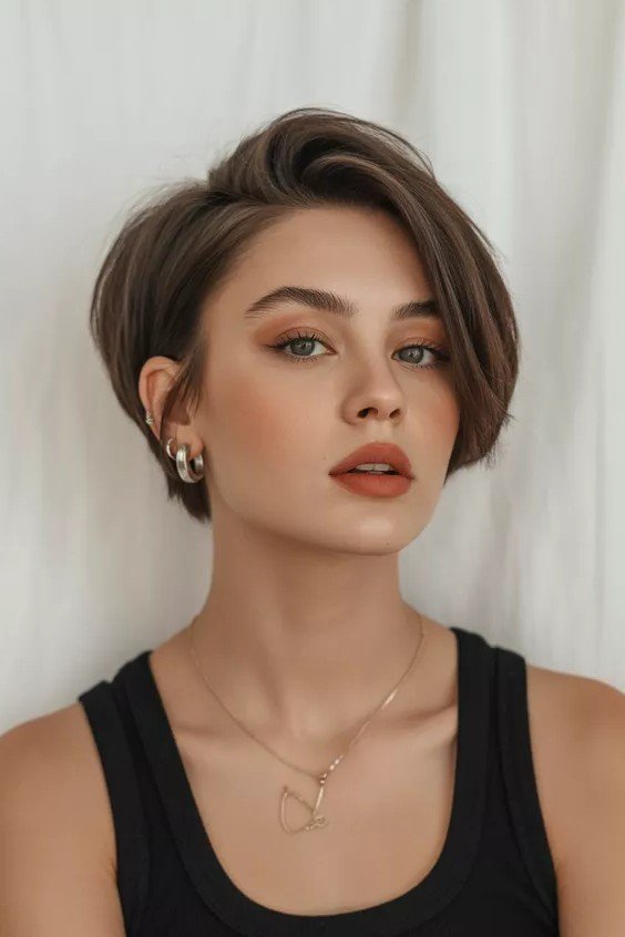 Asymmetrical Sleek Bob with Deep Side Part