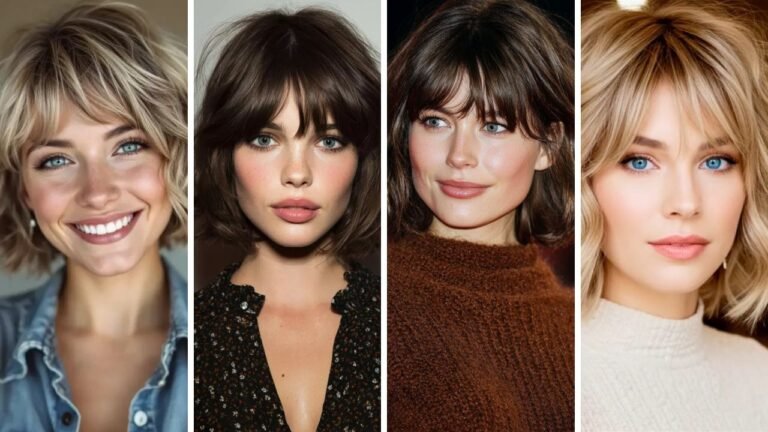 20 Beautiful Chin Length Hairstyles with Bangs That Create Softness and Style