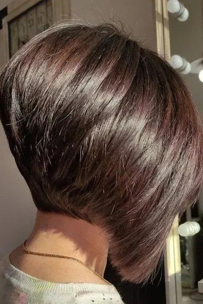 Choppy Angled Bob with Dark Espresso Texture