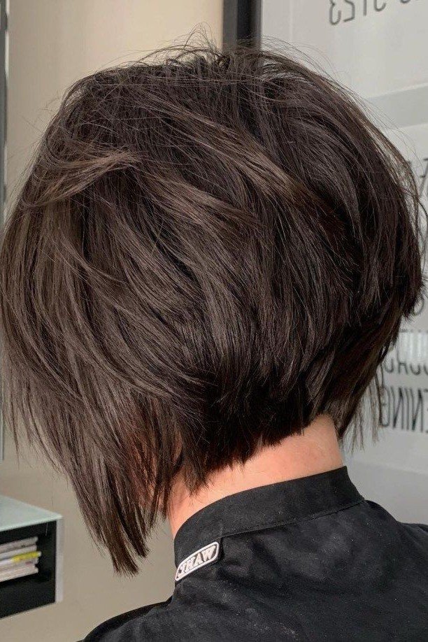 Choppy Inverted Bob with Textured Crown