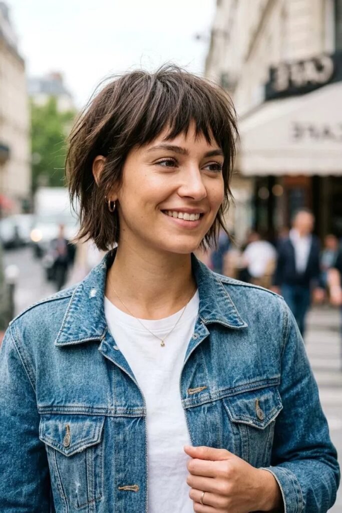 Choppy Layered Bob with Fringe