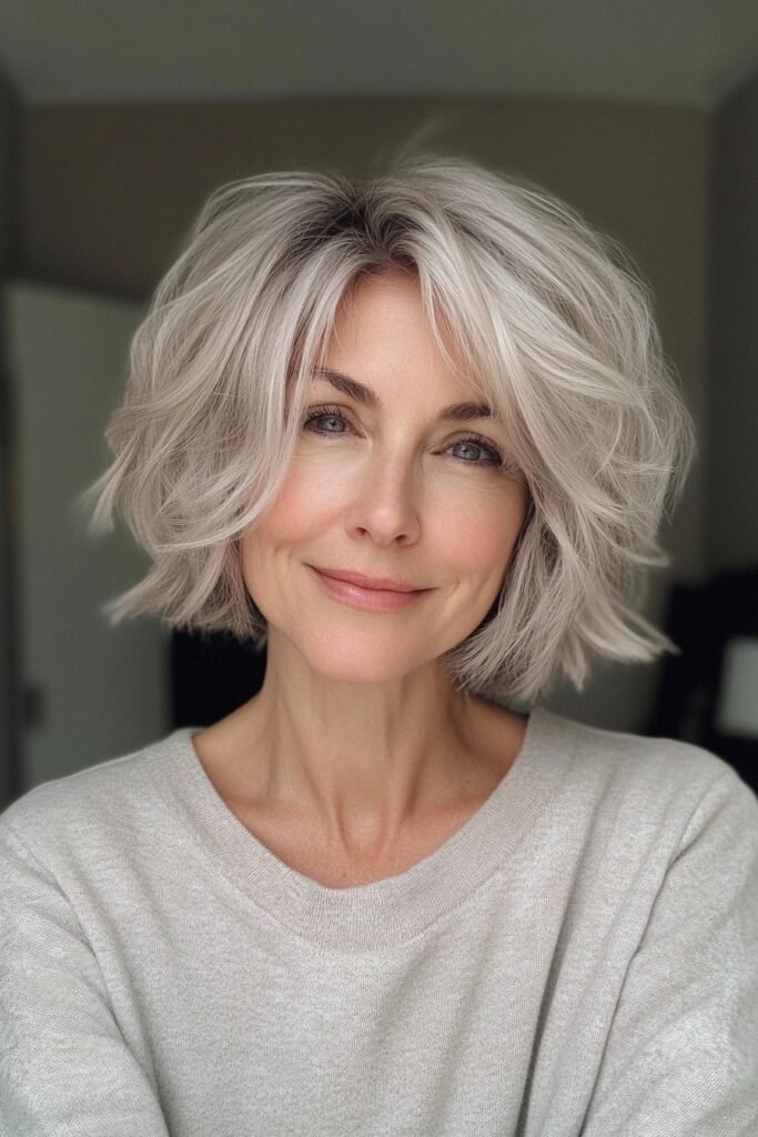 Choppy Textured Bob with Feathered Layers