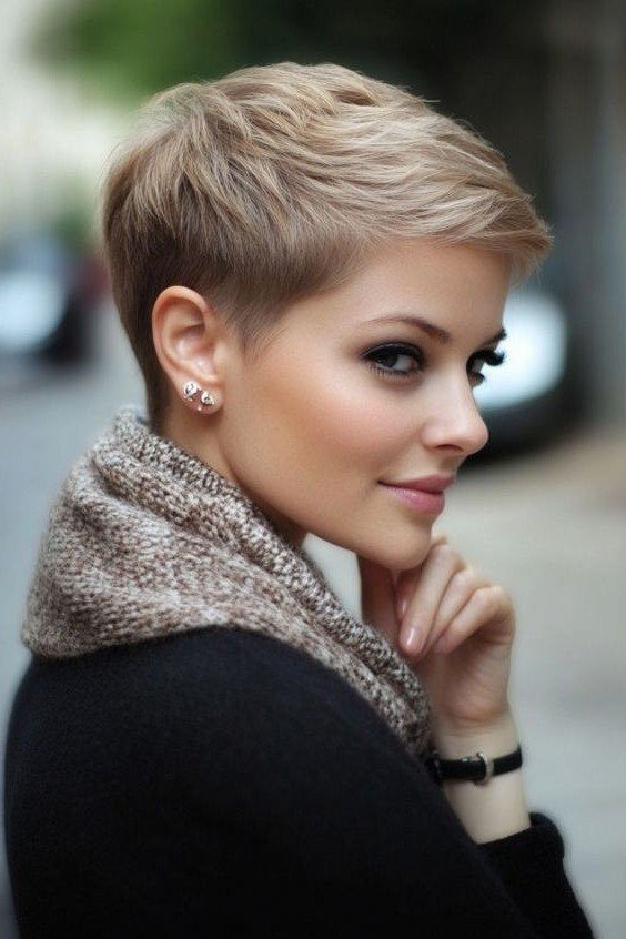 Classic Ash Blonde Tapered Pixie