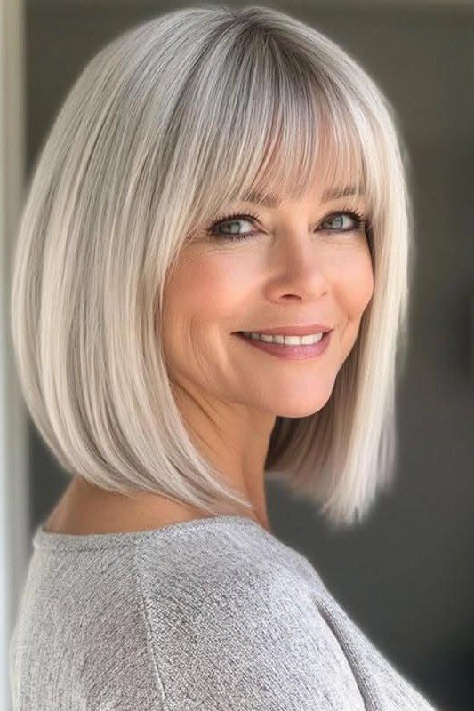 Classic Bob with Full Soft Bangs