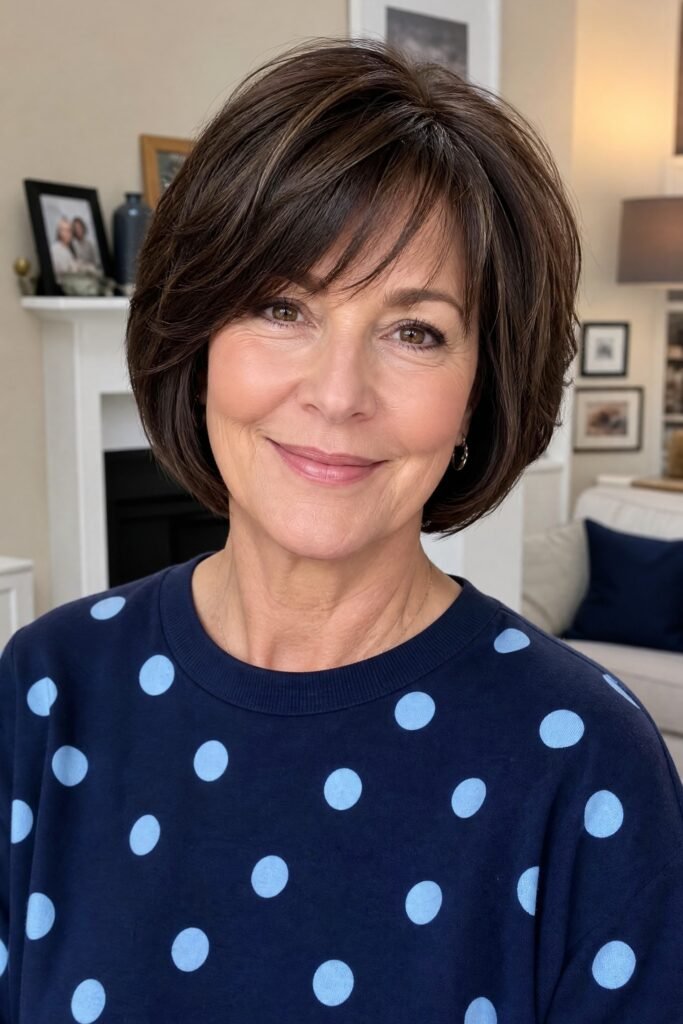 Classic Brunette Rounded Bob