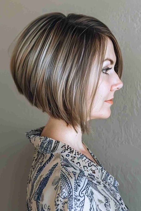 Classic Graduated Bob with Caramel Balayage