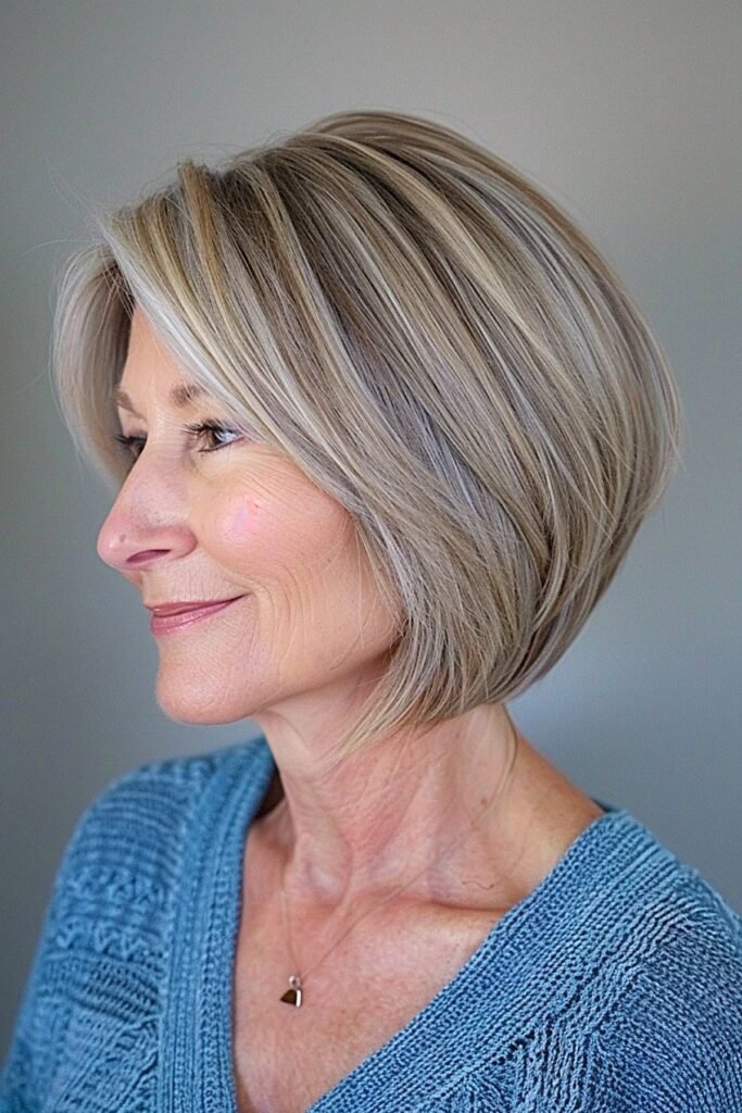 Classic Graduated Bob with Deep Side Part