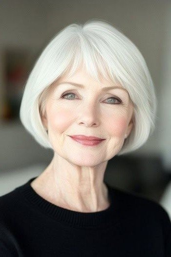Classic Rounded Bob with Soft Fringe
