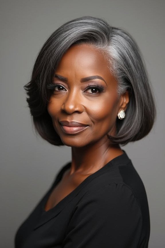 Classic Smooth Bob with Deep Side Part