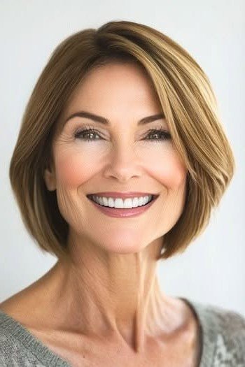 Classic Straight Bob with Side Part