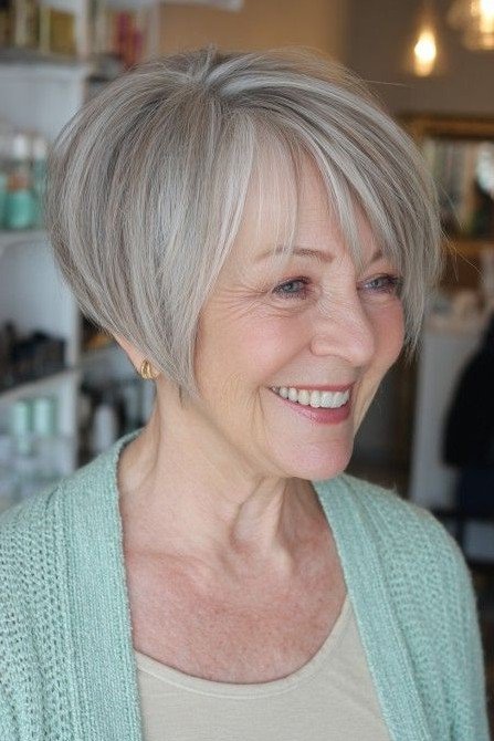 Classic Tapered Bob with Soft Fringe