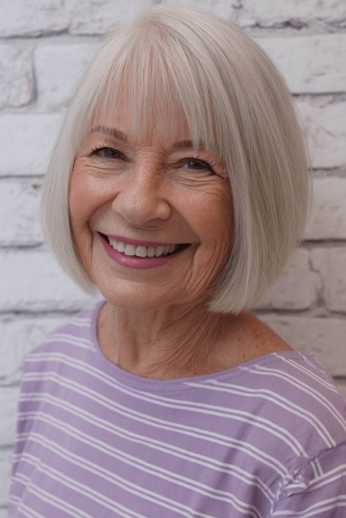 Classic Textured Bob with Wispy Bangs