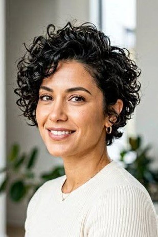 Curly Bob with Soft Layering