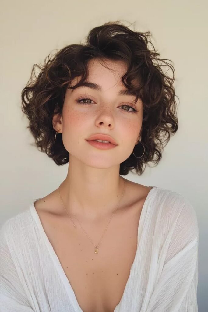 Curly Pixie Bob with Bangs