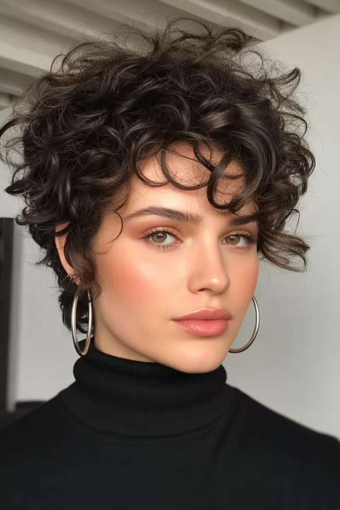 Curly Pixie Bob with Center Part