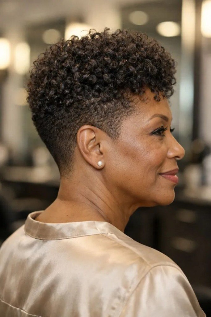 Curly Tapered Pixie Cut