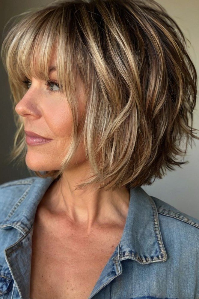 Dimensional Honey Blonde Bob with Face-Framing Layers