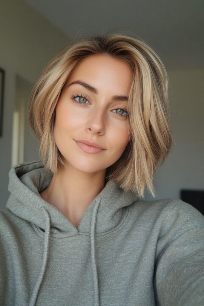 Effortless Wavy Blonde Bob