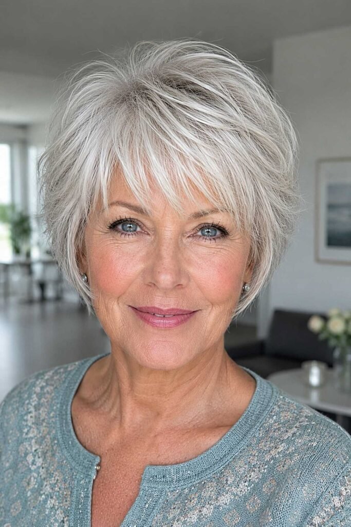 Feathered Pixie Bob with Wispy Bangs
