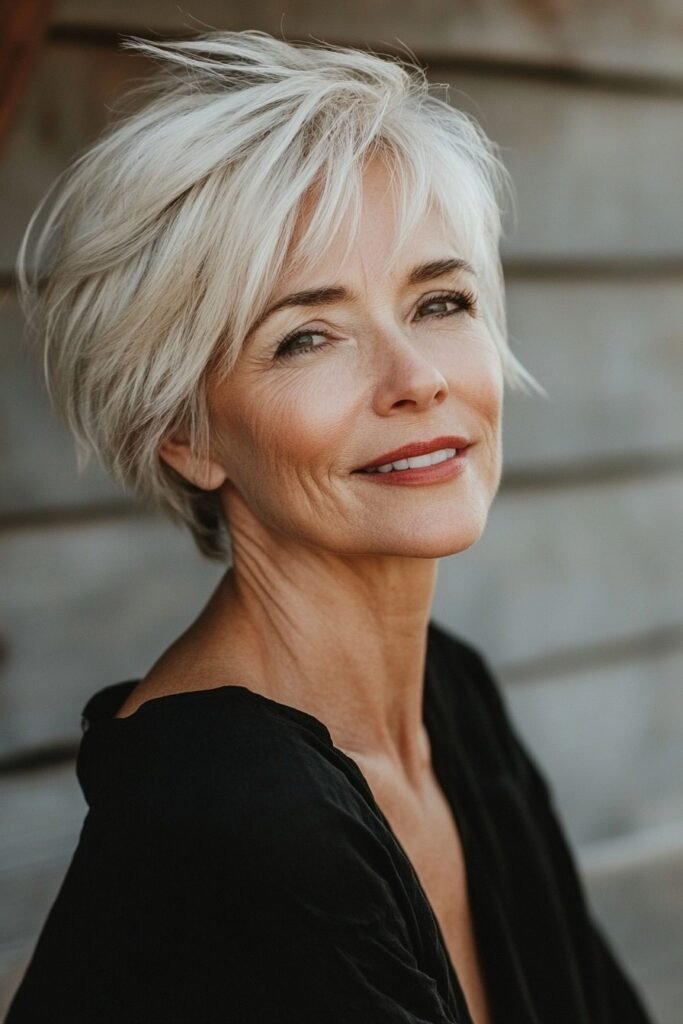 Feathered Pixie Cut with Side Bangs