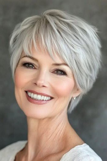 Feathered Pixie with Soft Side-Swept Bangs