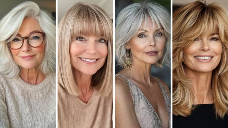 20 Beautiful Hairstyles for Older Women with Bangs That Create Softness and Style