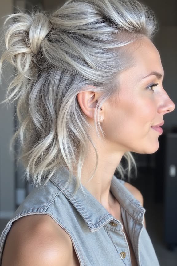 Half-Up Messy Bun