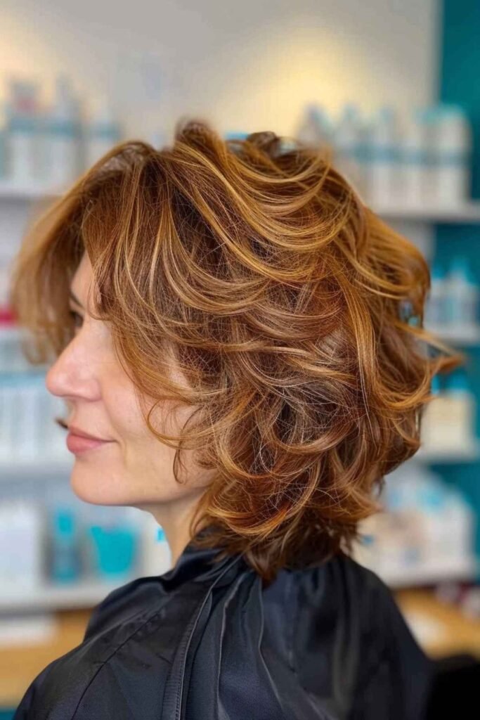 Layered Bob with Caramel Highlights