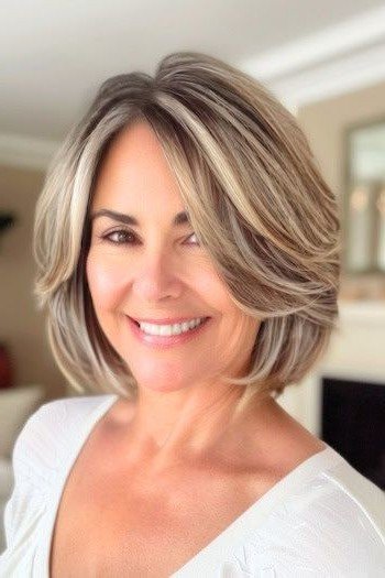 Layered Bob with Face-Framing Bangs