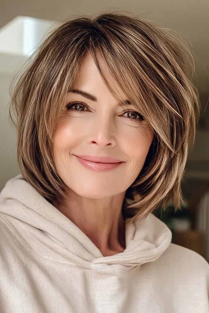 Layered Bob with Side Part and Face-Framing Layers
