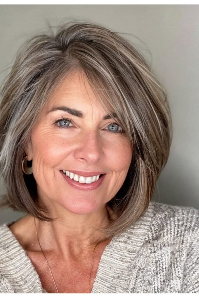 Layered Bob with Side-Swept Bangs
