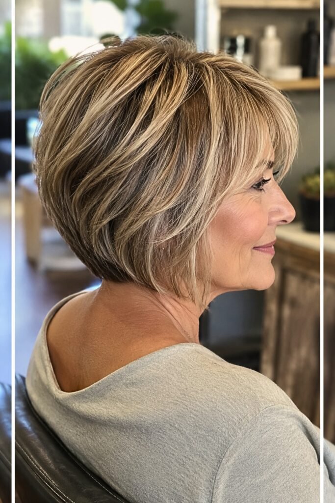 Layered Bob with Side-Swept Bangs