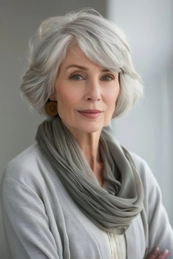 Layered Bob with Side-Swept Bangs