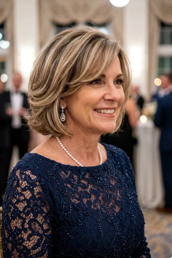 Layered Bob with Side-Swept Bangs