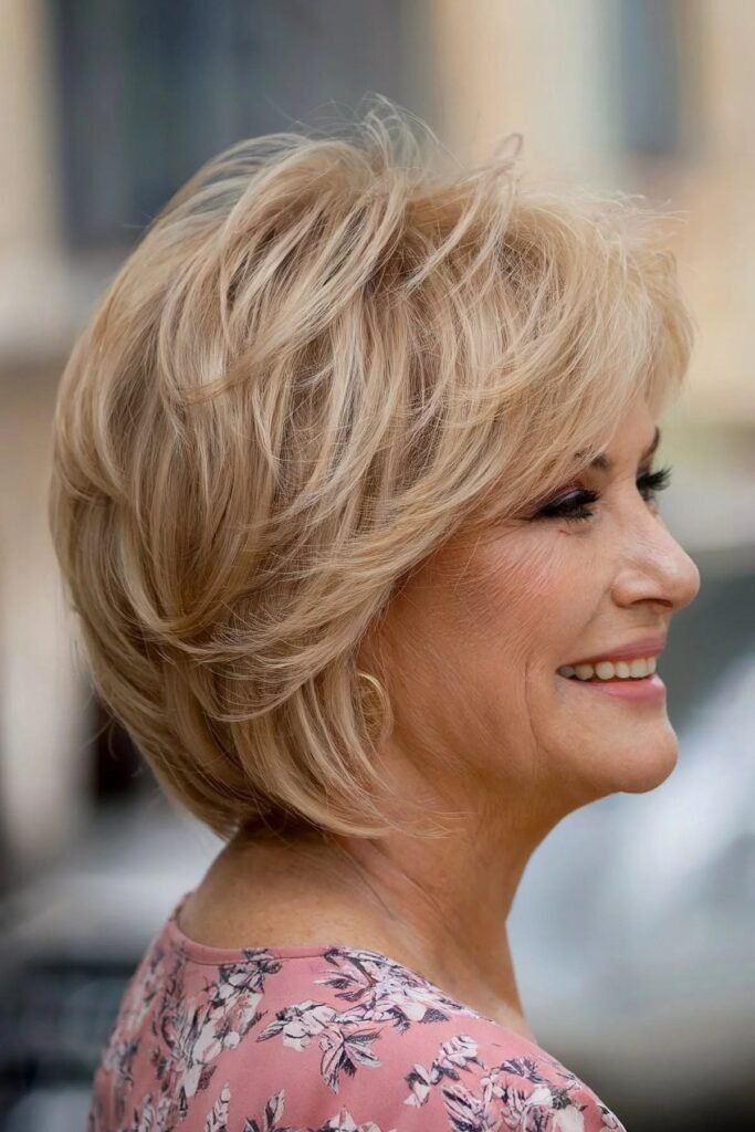 Layered Bob with Side Swept Fringe