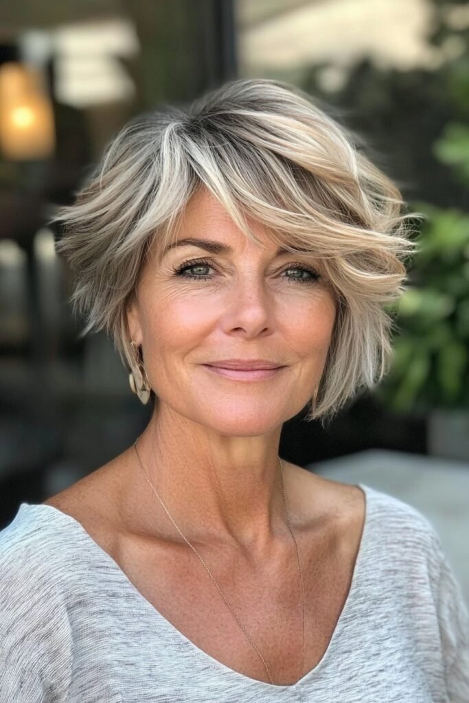 Layered Bob with Sweeping Side Bangs