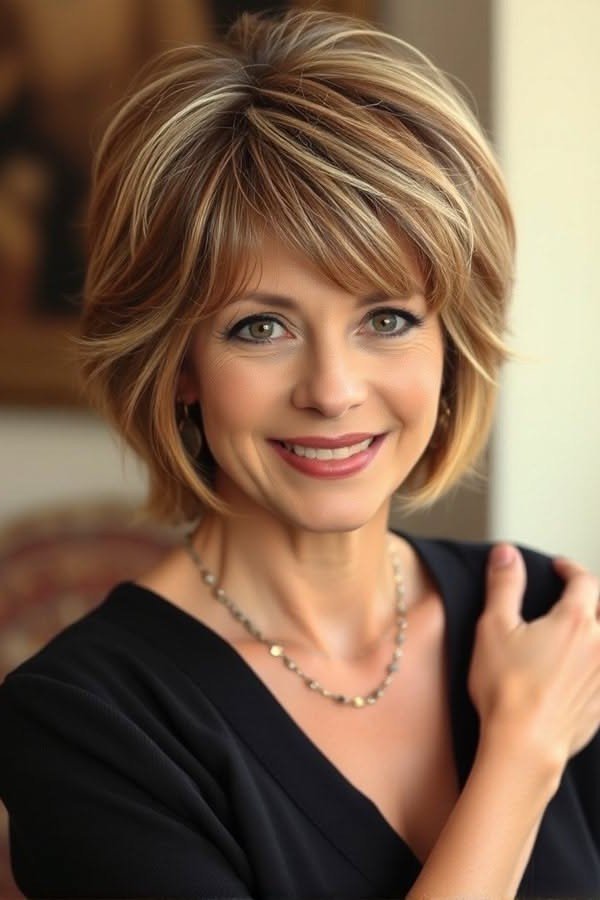 Layered Bob with Wispy Bangs