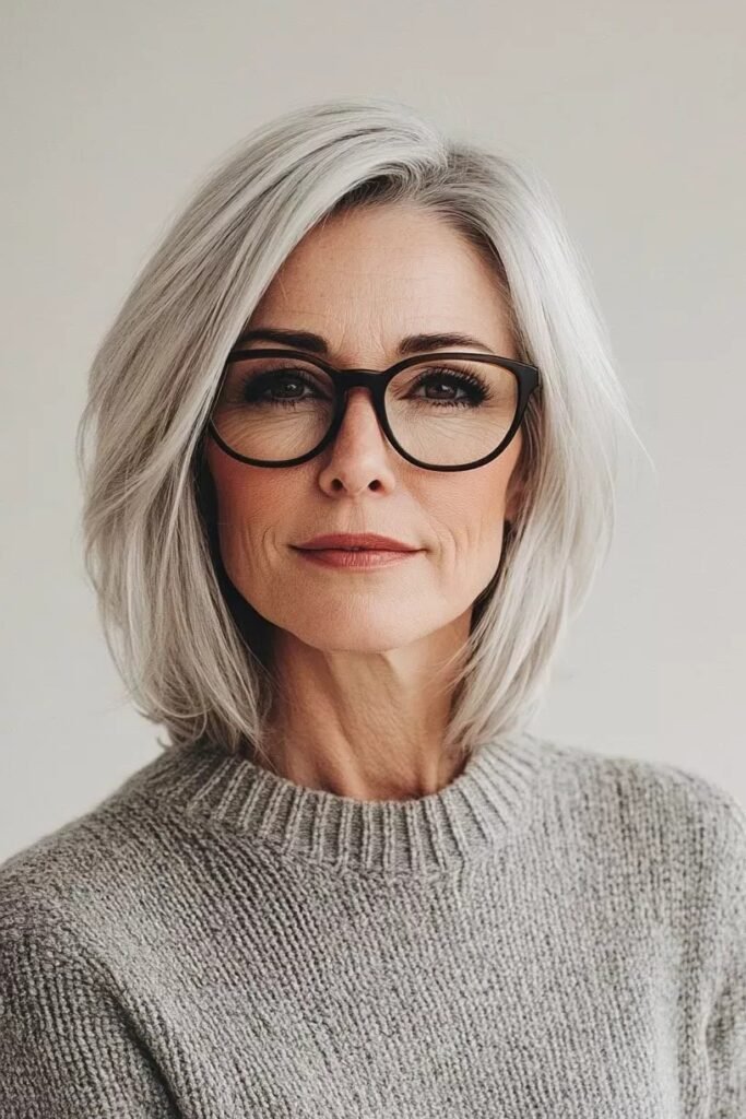 Layered Medium-Length Bob with Soft Framing