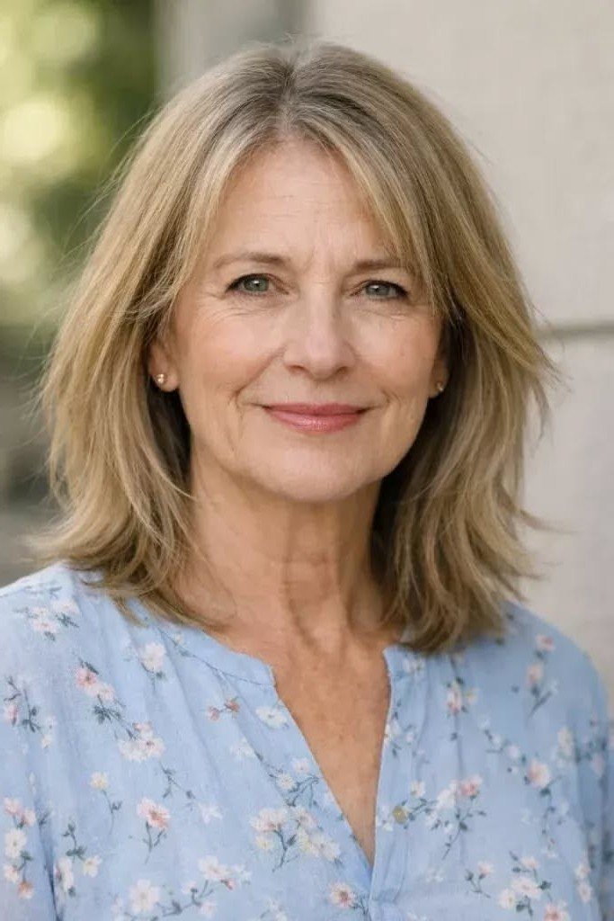 Layered Mid-Length Blonde Hair
