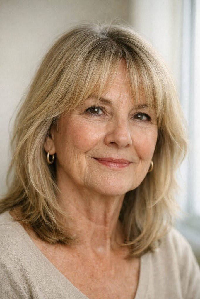Layered Mid-Length Hair with Soft Fringe