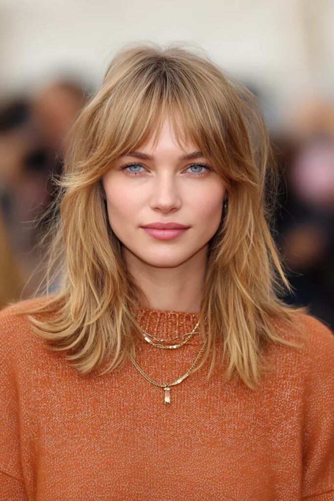 Layered Shag with Wispy Curtain Bangs
