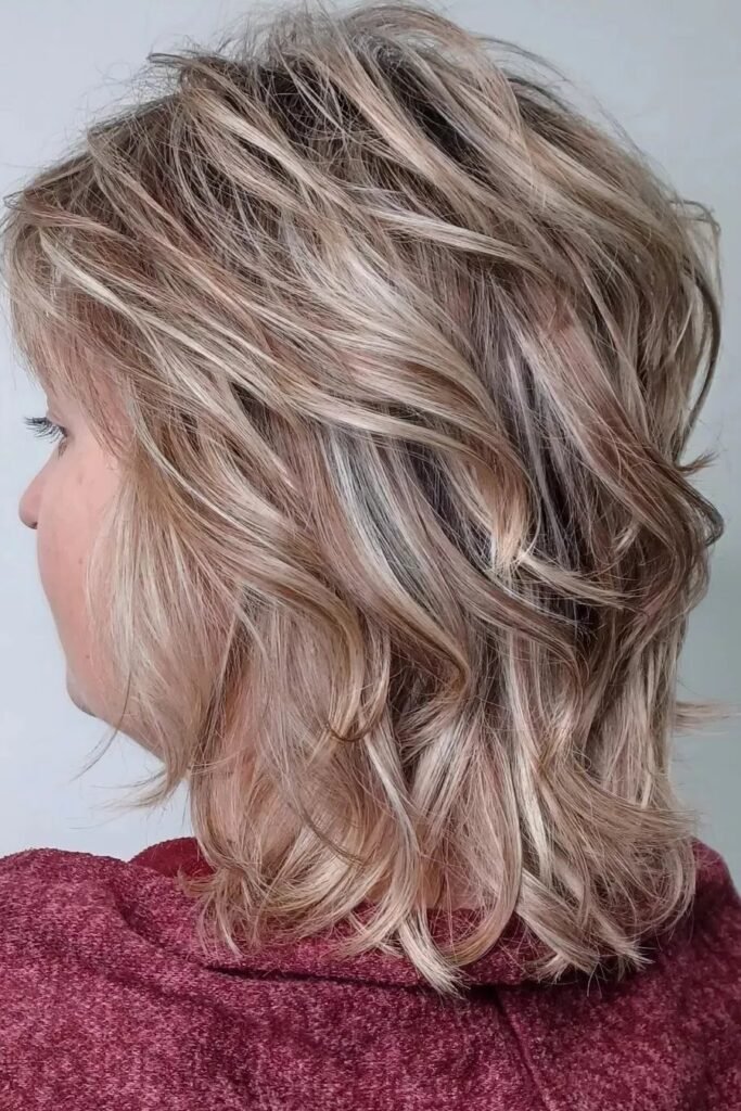 Layered Shaggy Bob with Dimensional Highlights