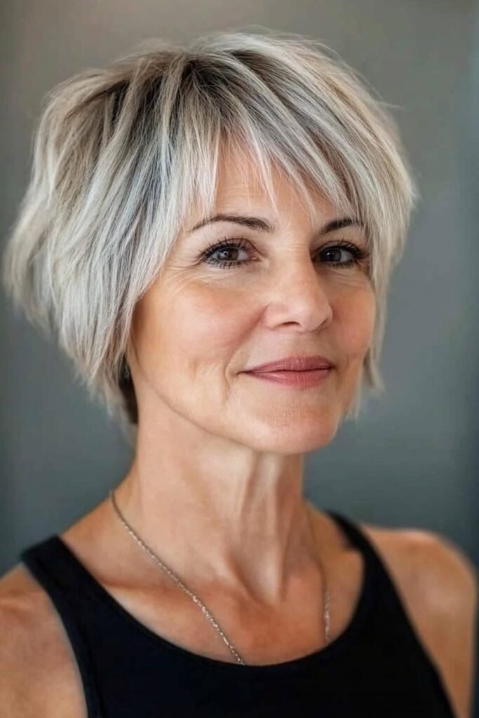 Layered Silver Pixie-Bob with Soft Texture