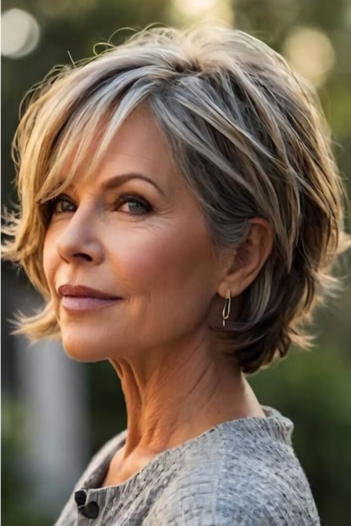 Layered Textured Bob with Side-Swept Bangs