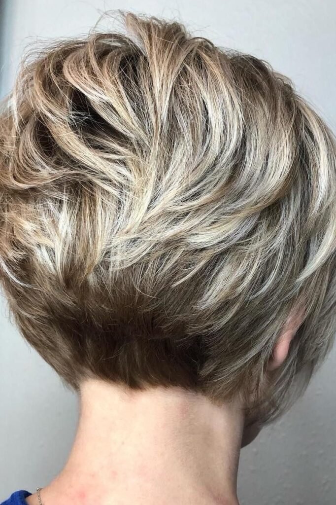 Layered Wedge Bob with Ash-Blonde Dimensional Highlights