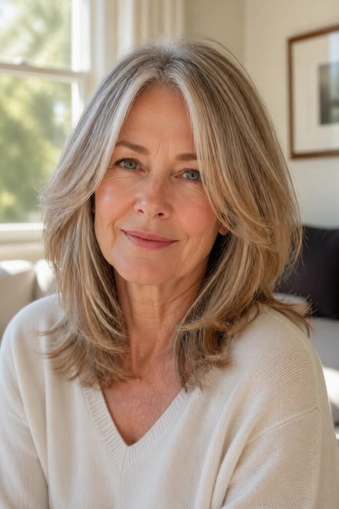 Long Layered Hair with Face-Framing Highlights