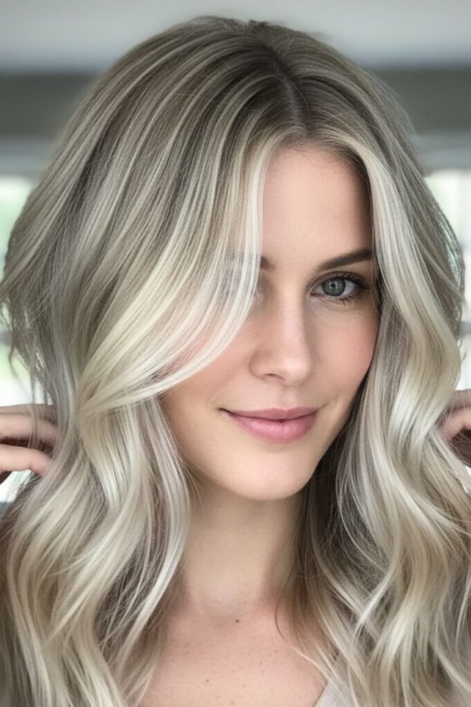 Long Layered Hair with Face-Framing Highlights