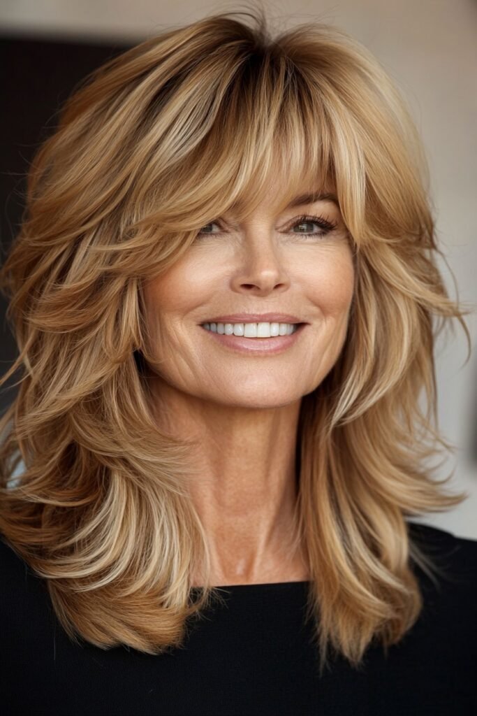 Long Shag Cut with Curtain Bangs
